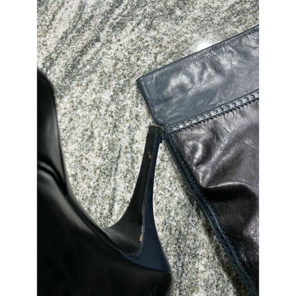 Women’s Yves Saint Laurent Tribute Platform Boots, 38.5, Blue/Black Leather, 8.5 - Picture 9 of 11